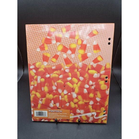 Vintage Pentech Candy Corn Swoosh 2 Pocket Folder Halloween Candy Nostalgia Gift - Picture 2 of 3